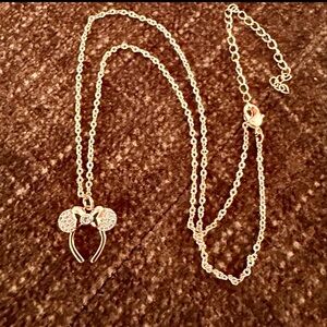 Rose Gold Mickey Headband Necklace with Crystal Accents Disney